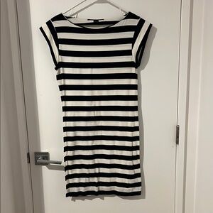 FC Black & Cream Striped Dress